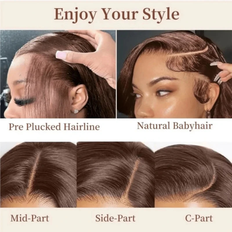 Chocolate Brown Straight Lace Front Wig