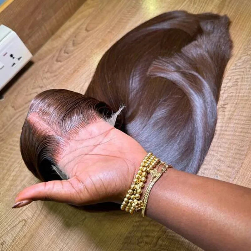 Chocolate Brown Straight Lace Front Wig