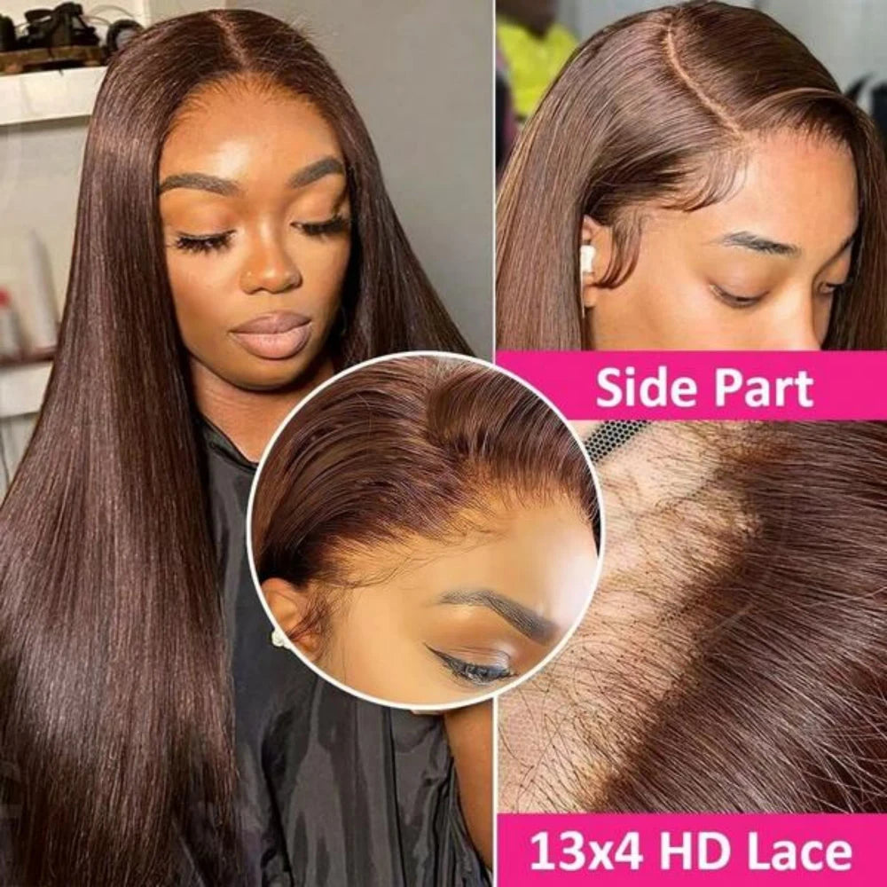 Chocolate Brown Straight Lace Front Wig