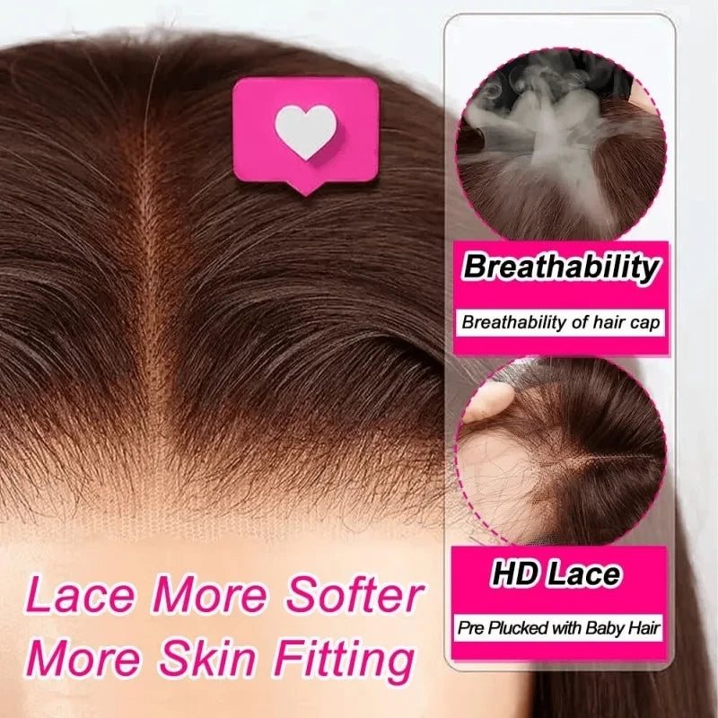 Chocolate Brown Straight Lace Front Wig