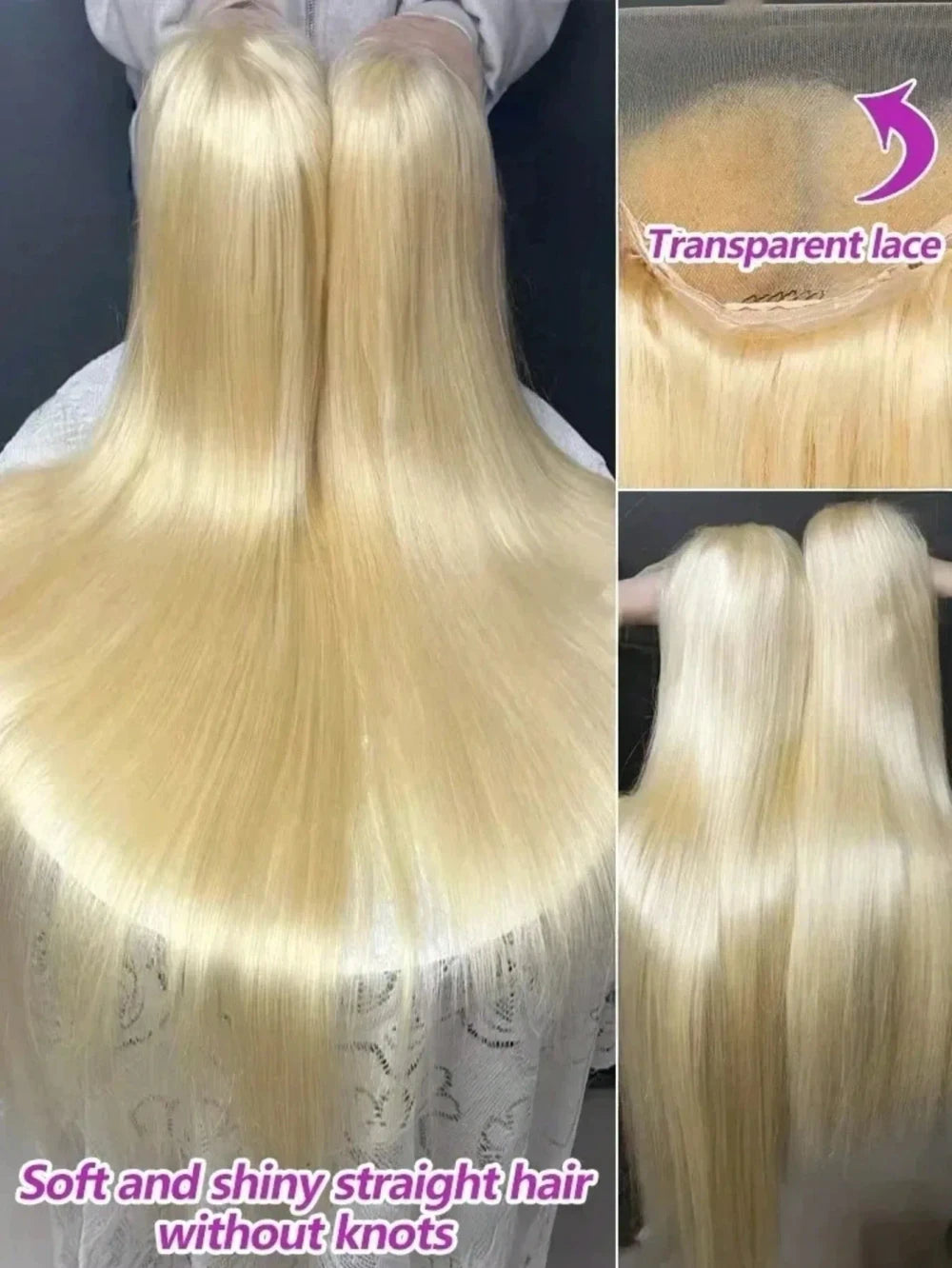 Honey Blonde Straight Human Hair Lace Wig