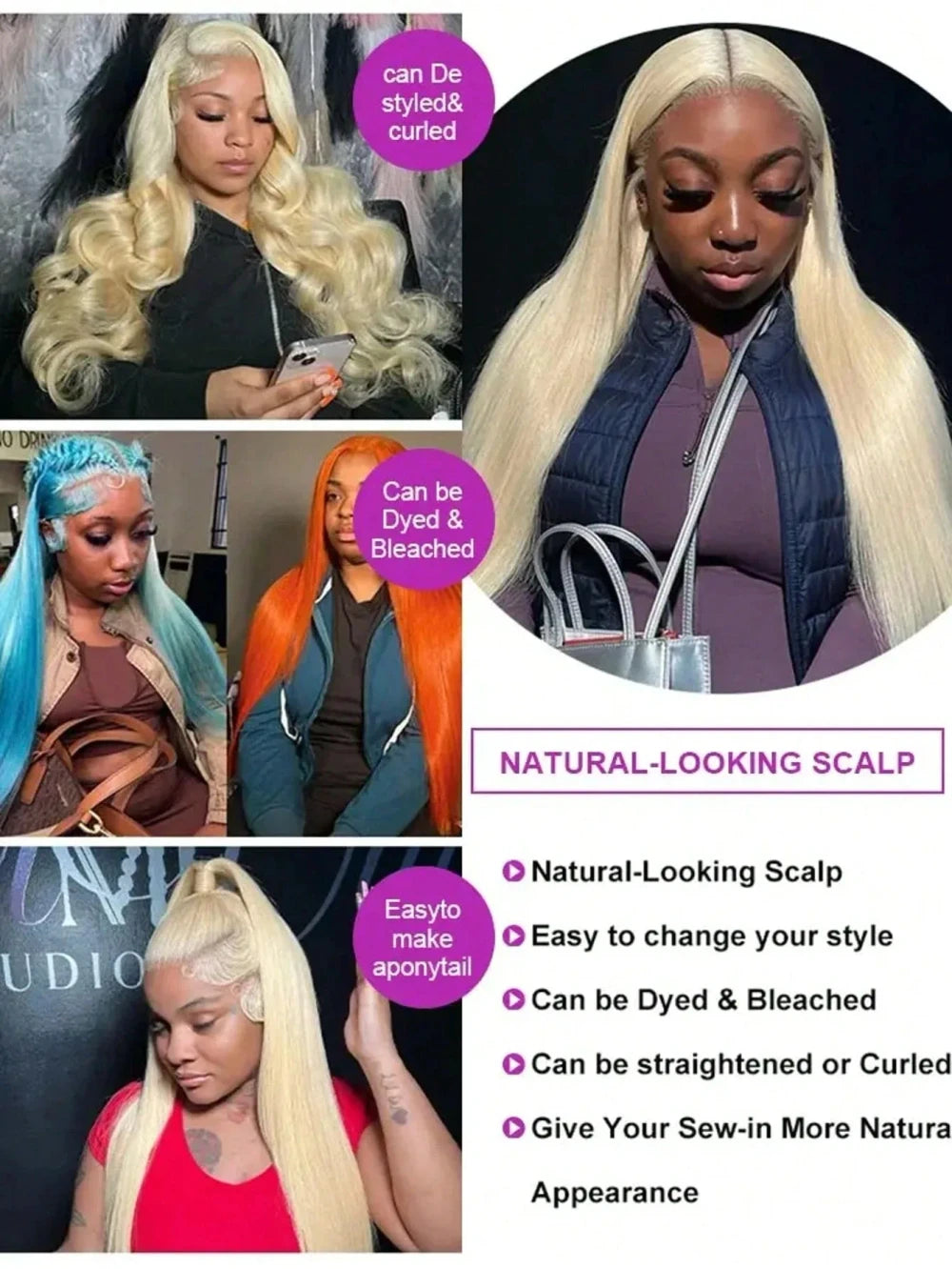 Honey Blonde Straight Human Hair Lace Wig