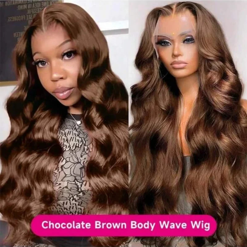 Chocolate Brown Body Wave Lace Wig