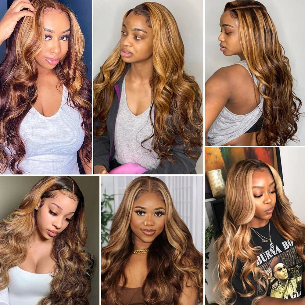 Honey Blonde Body Wave Human Hair Wig