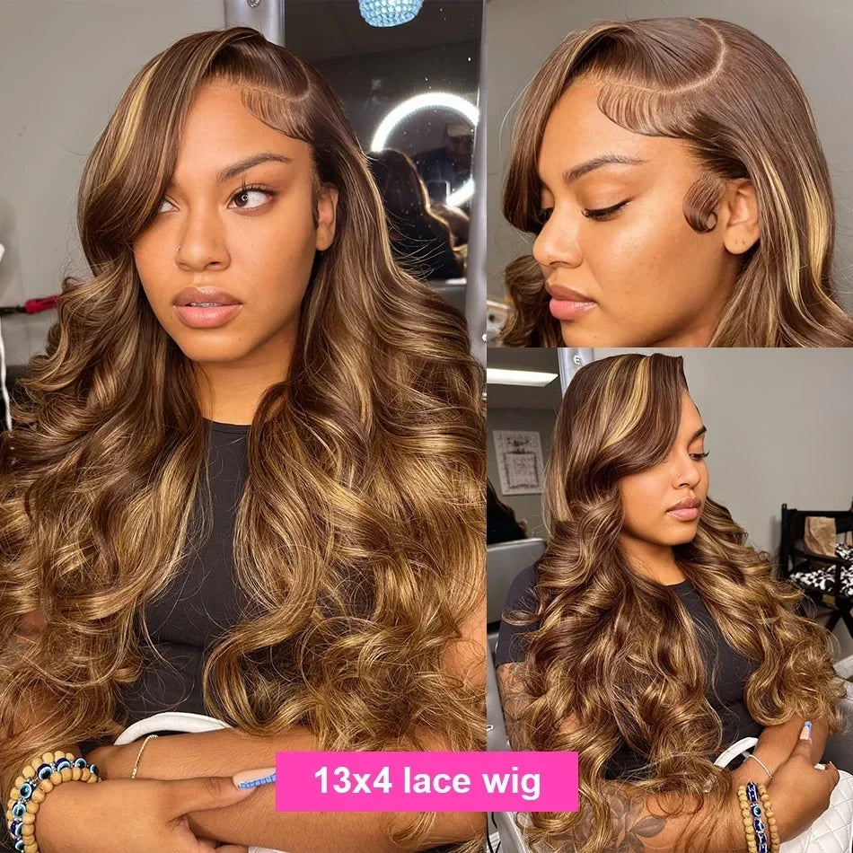 Honey Blonde Body Wave Human Hair Wig