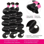 Body Wave Human Hair Bulk Braiding Extensions, Black