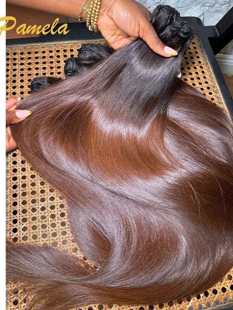 Bone Straight Ombre Human Hair Weave Bundles