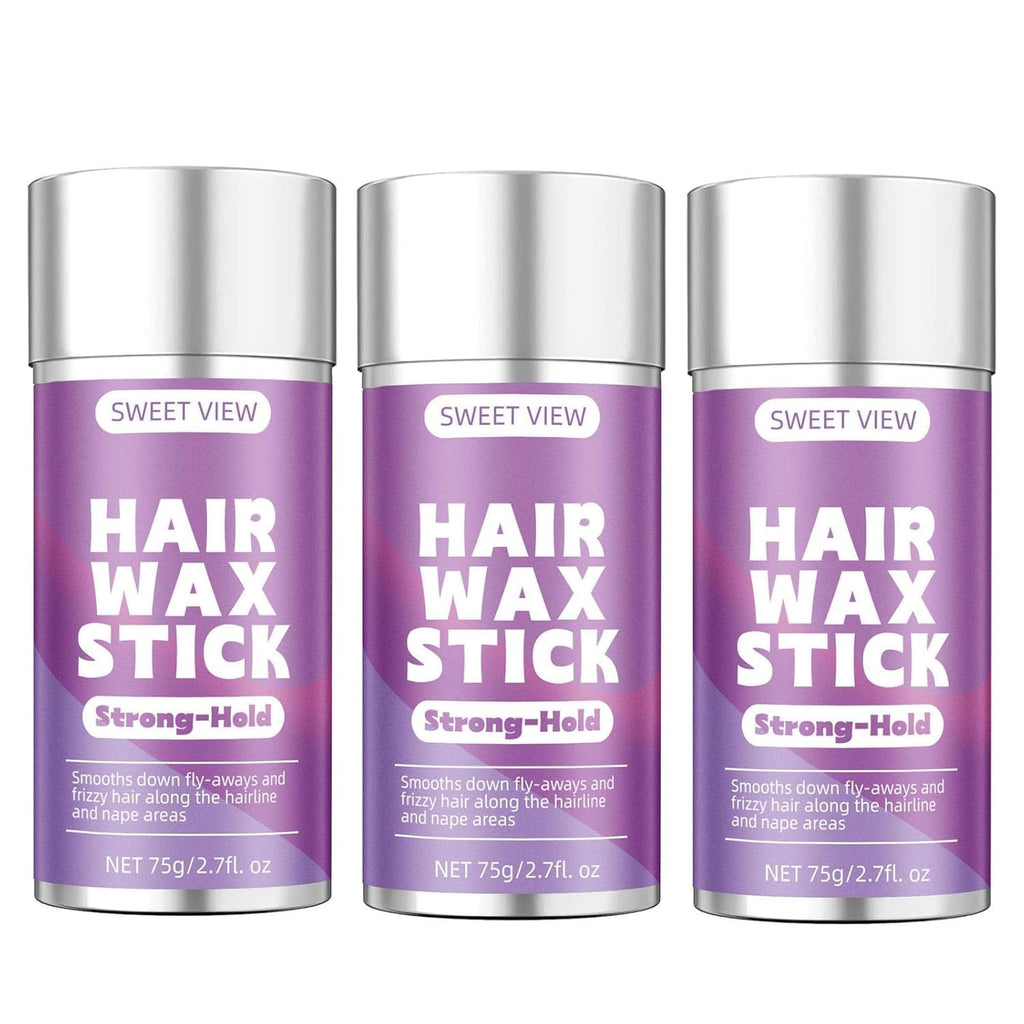 3PCS Hair Wax Stick | Slick Back Hair Pomade/Balm/Gel for Tame Flyaways, Frizz, Sleek Ponytails, Buns, Styling Accessory for Women, Teen Girls