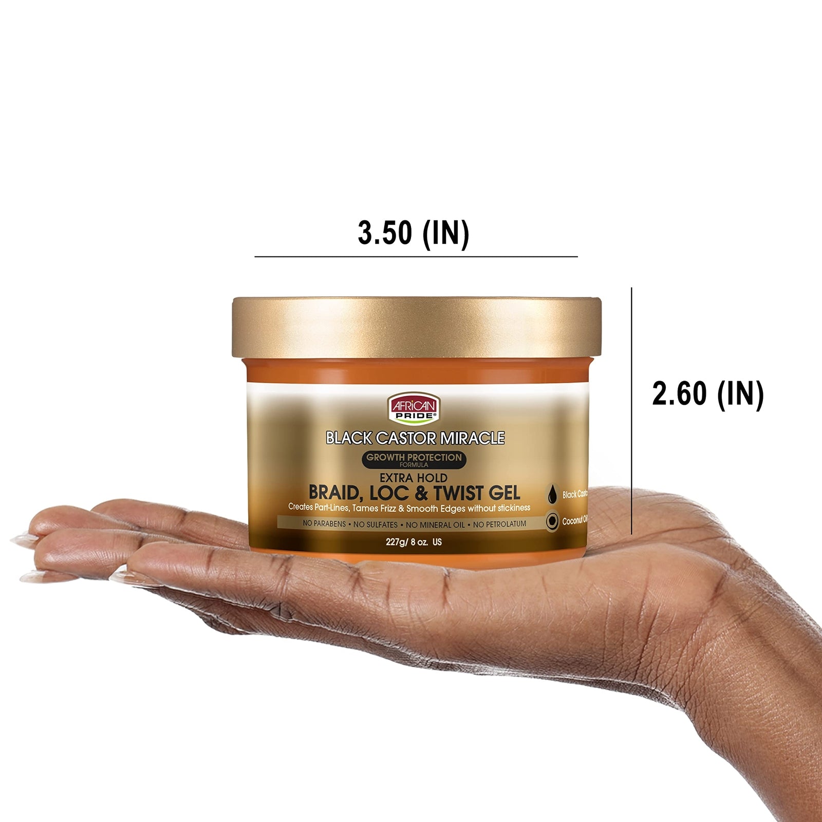 African Pride Black Castor Miracle Extra Hold Hair Gel 3 Pack 8 Ounce