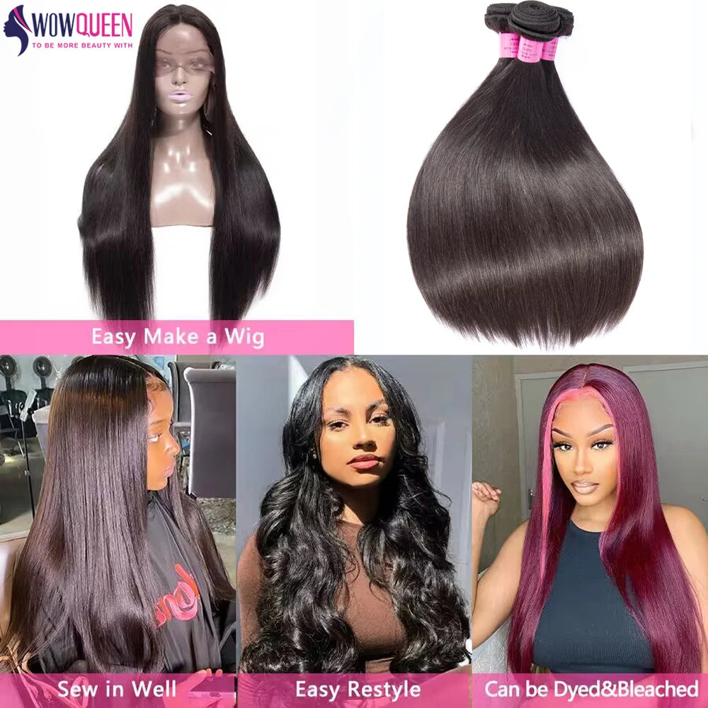 12A Straight Human Hair Bundles 28 30 Inch Raw Hair Bundles 36 38 40 Inch Long Thick Bundles Cheap Brazilian Hair Weave Bundles