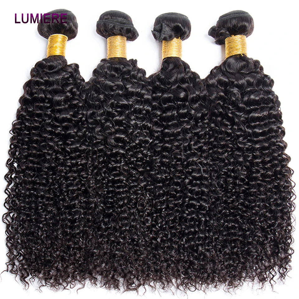 30 40” Kinky Curly Bundles 100% Human Hair Brazilian Hair Weave Bundles 1/3/4 PCS Human Hair Bundles Virgin Raw Hair Extensions