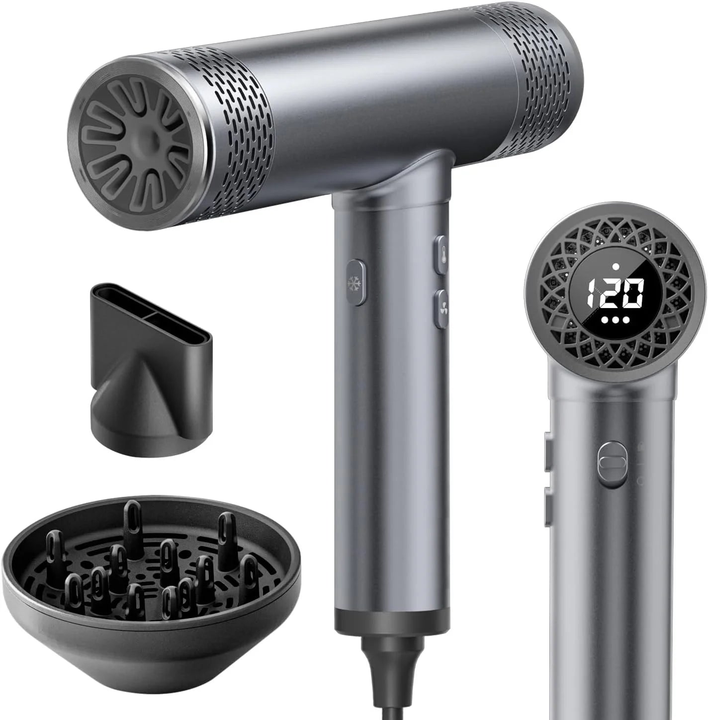 Ionic Hair Brush Dryer, Hot Cold Air, High Heat for Curls, Size 7.7*1.7*7.3