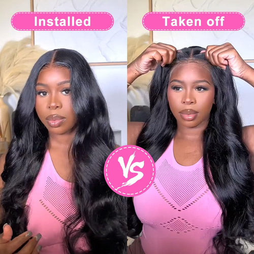 28 Inch Wear and Go Glueless Wigs Human Hair Pre Plukced Pre Cut 5X5 Hd Lace Closure Wigs Human Hair for Women 180% Density Ready to Wear Glueless Body Wave Lace Front Wigs No Glue Wigs