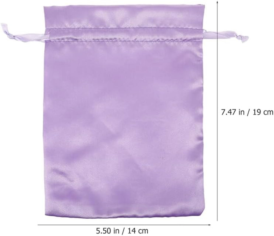 12Pcs Satin Wig Bags with Drawstring Satin Travel Bags for Wigs Hair Extensions and Hair Tools Storage Silk Pouches for Home Salon Travel Packing
