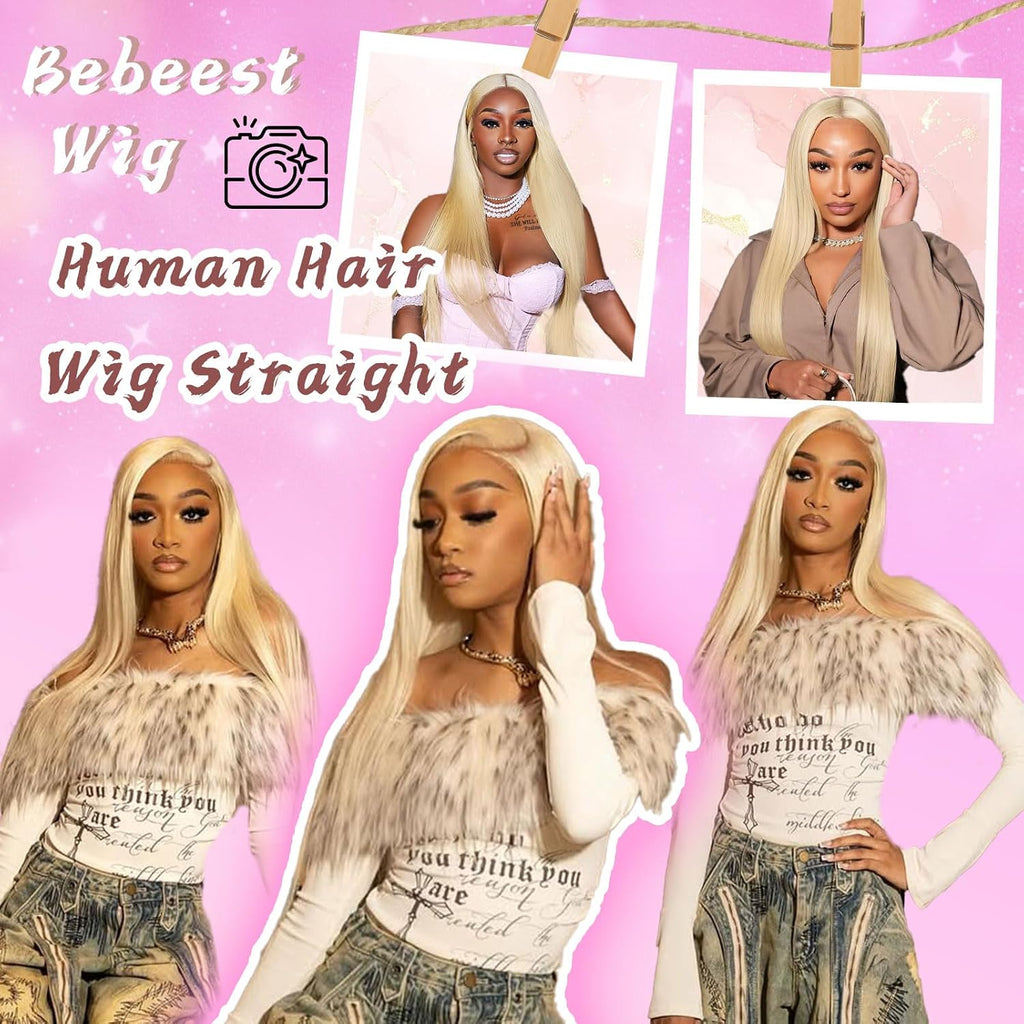 30 Inch 613 13X6 Lace Front Wig Human Hair Blonde Wig Human Hair | 200 Density Straight Wigs Human Hair 13X6 HD Lace Front Wigs Human Hair Pre Plucked 613 HD Lace Frontal Wigs for Women