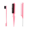 3Pcs Slick Back Hair Brush | Rat Tail Comb, Edge | Bristle Brush, Sleek Ponytail/Bun Smoothing Baby Hair & Flyaways