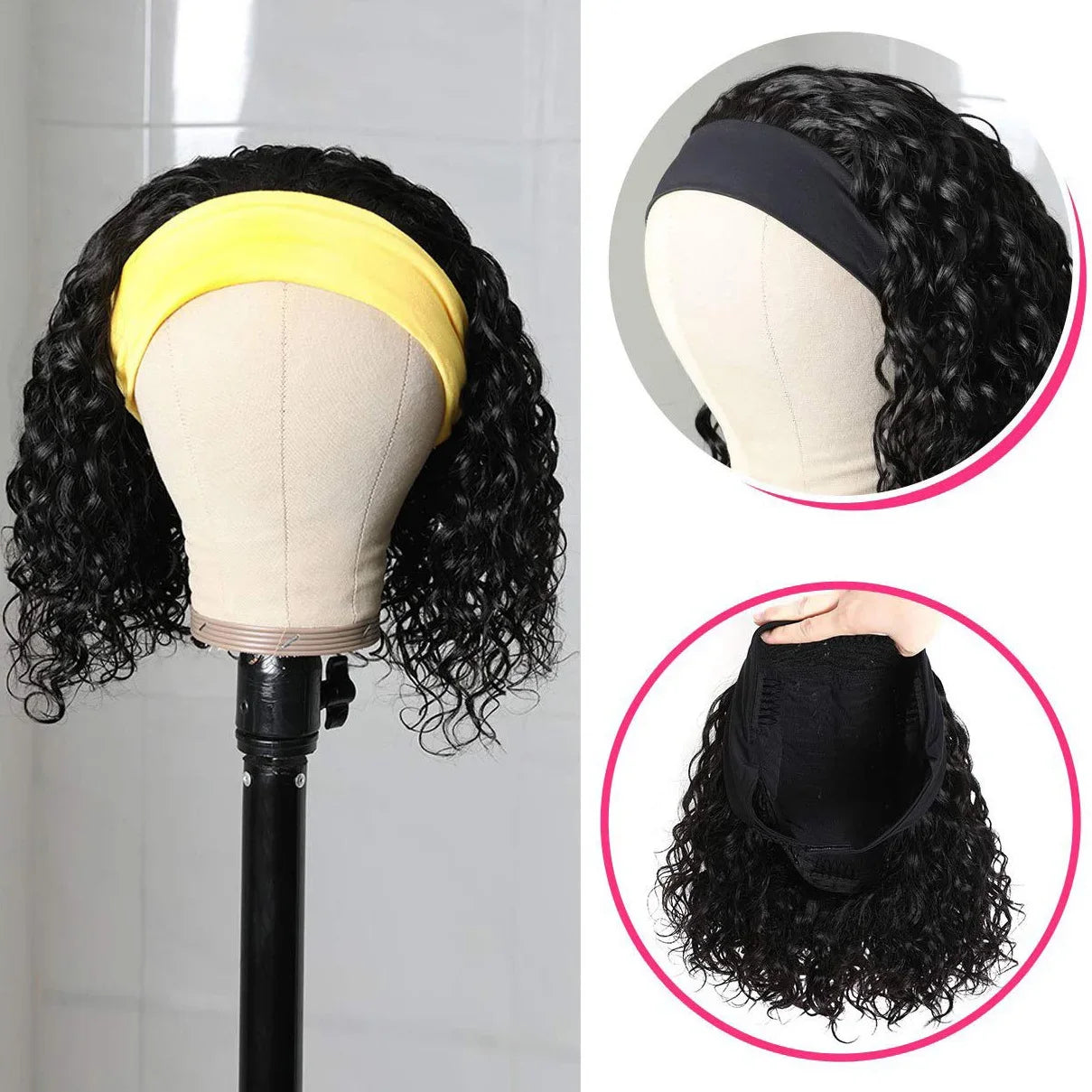 Natural Wave Headband Wig