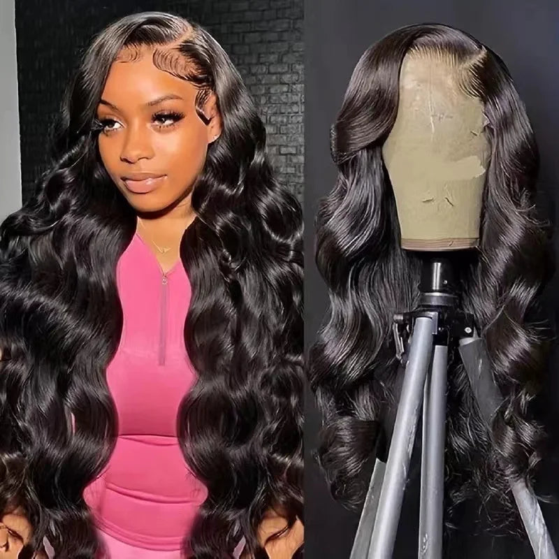 13x4 Lace Front Wig Cap Brazilian Remy Hair Transparent Body Wave Curly 180% Density Can Be Perm Dyed for Cross-Border