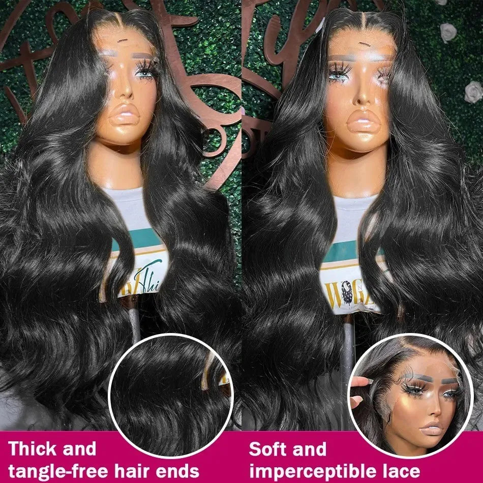 13x4 HD Lace Front Wig Body Wave Wigs Human Hair For Black Women 250 Density Pre Plucked Brazilian Virgin Hair 13x6 HD Transparent Lace Frontal Human Hair Wigs