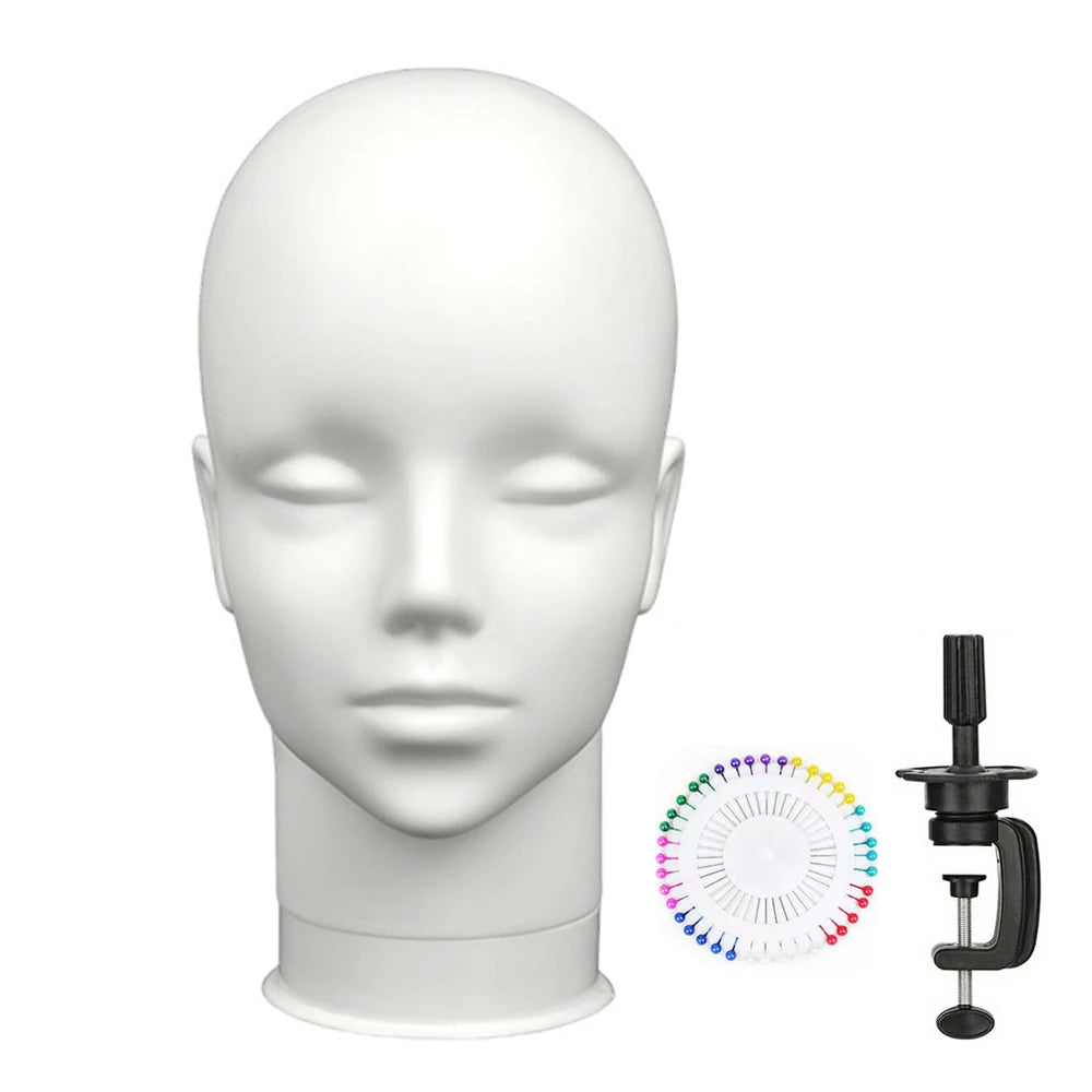 Wig Mannequin Stand, Display Mannequin Head, Hair Styling Tool Mannequin Head, Includes Mannequin Pins And Small Stand