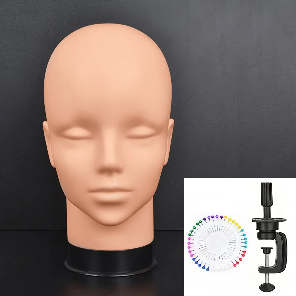 Wig Mannequin Stand, Display Mannequin Head, Hair Styling Tool Mannequin Head, Includes Mannequin Pins And Small Stand