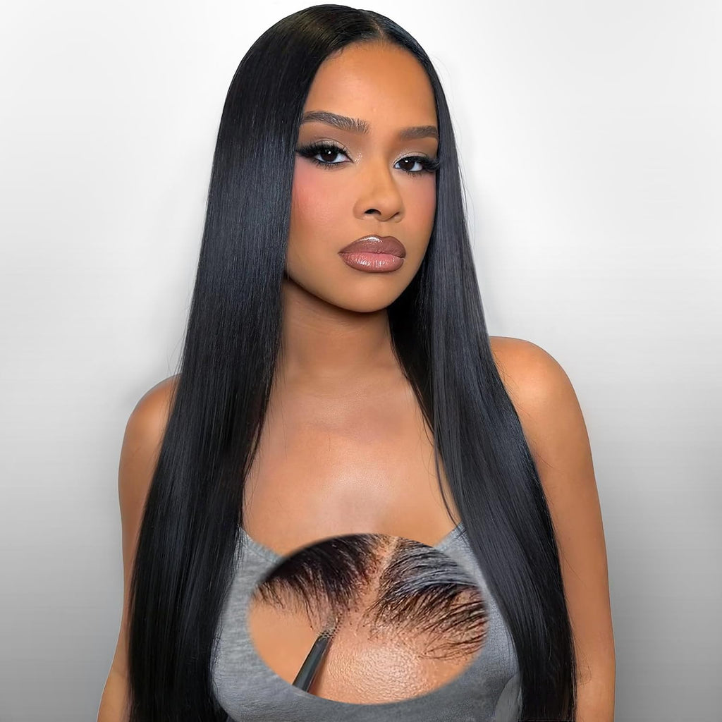 Wear and Go Glueless Straight Human Hair 6X4 Lace Front Wig 24 Inch
