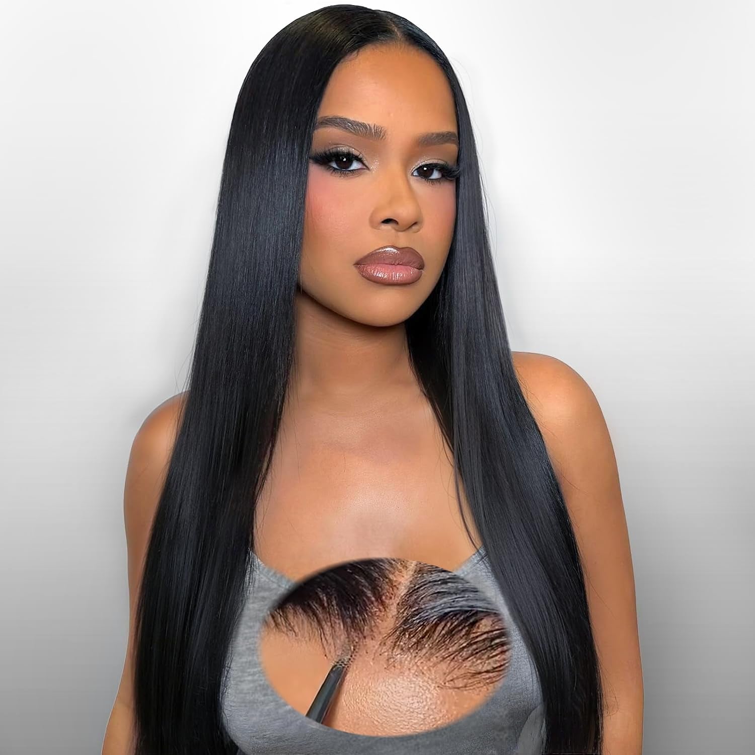 Wear and Go Glueless Straight Human Hair 6X4 Lace Front Wig 24 Inch