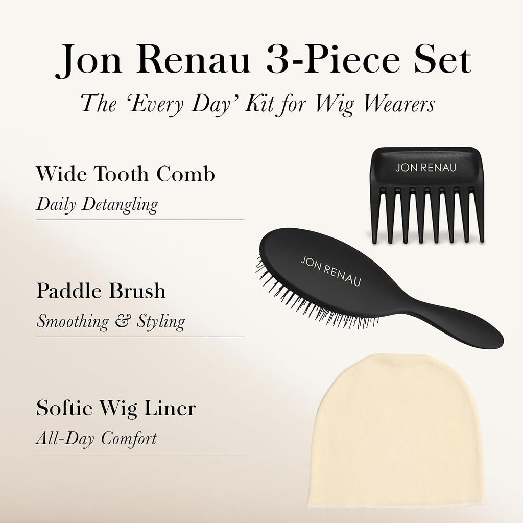 Wig Care Kit - Wide Tooth Comb, Paddle Brush & Softie Wig Liner