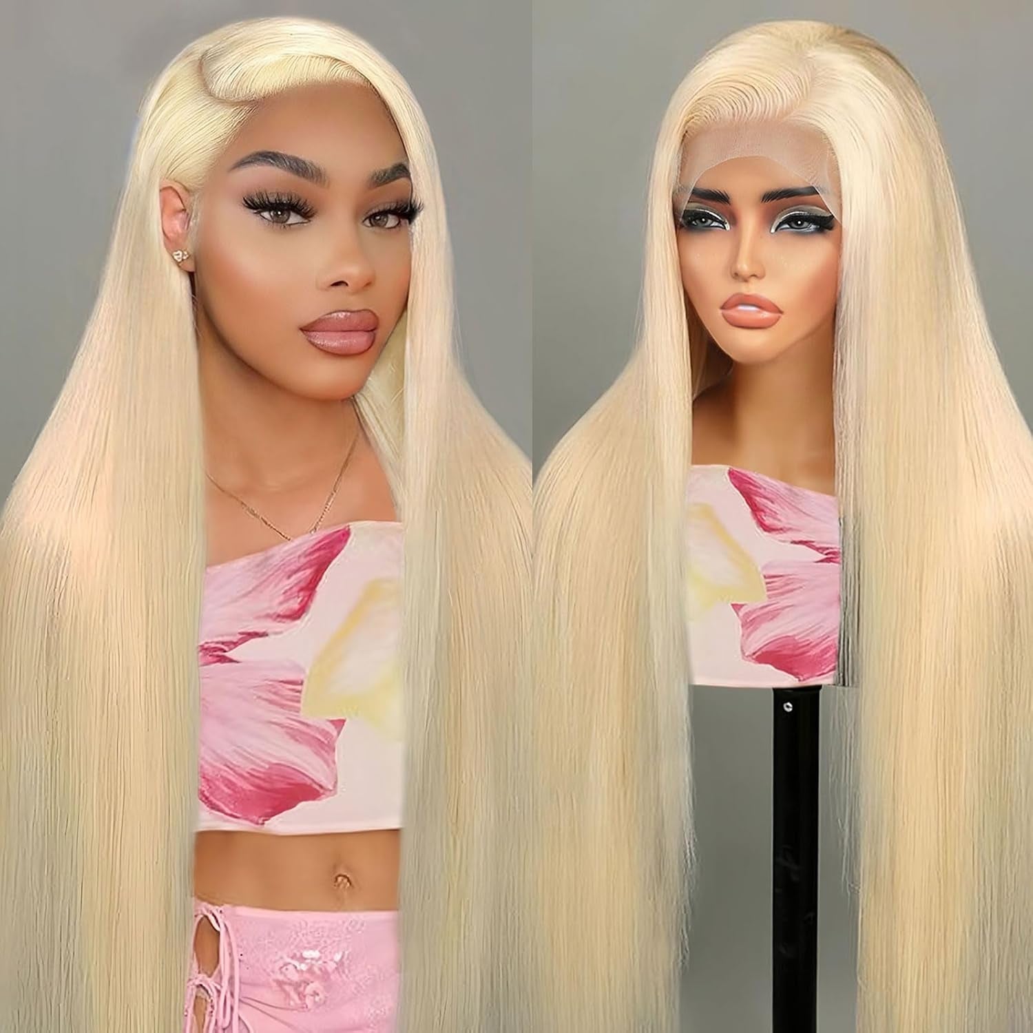 30 Inch 613 13X6 Lace Front Wig Human Hair Blonde Wig Human Hair | 200 Density Straight Wigs Human Hair 13X6 HD Lace Front Wigs Human Hair Pre Plucked 613 HD Lace Frontal Wigs for Women